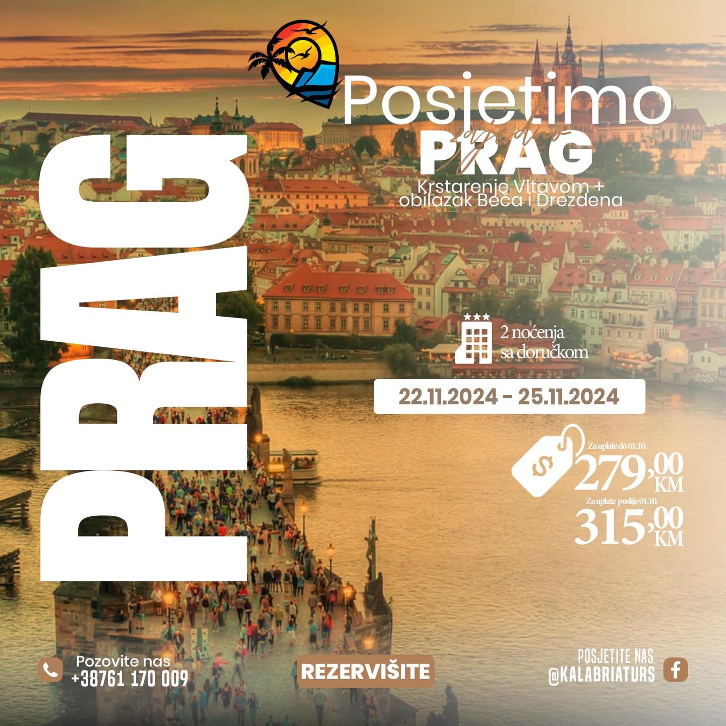 PRAG + KRSTARENJE VLTAVOM + BEČ + DREZDEN