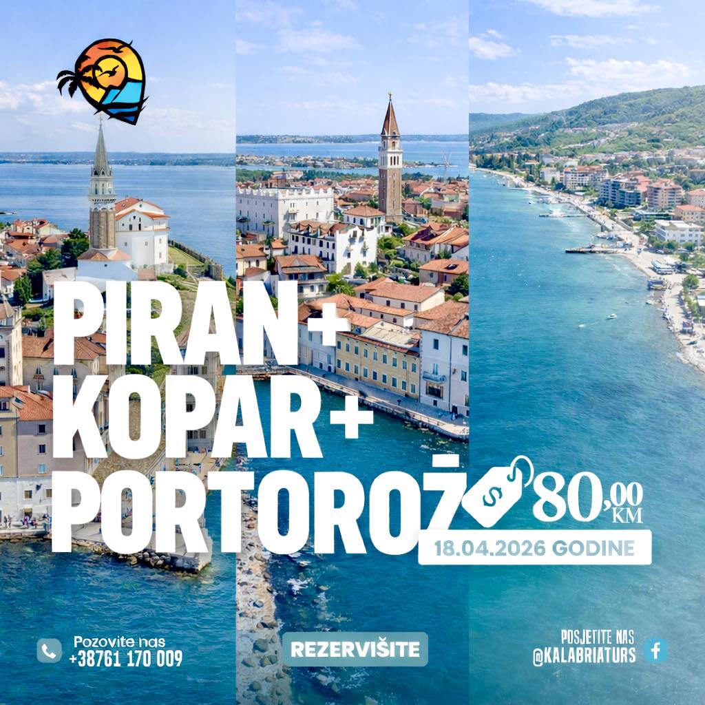 PIRAN + KOPAR + PORTOTOŽ – JEDNODNEVNI IZLET